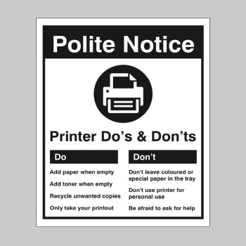 Printer - Do's & Don'ts - 