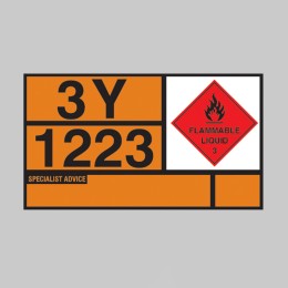 Kerosene Hazchem Placard - Self Adhesive Vinyl - 