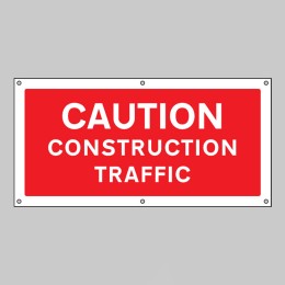 Caution - Construction Traffic - Banner with Eyelets - 