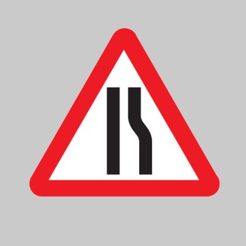 Fold Up Sign - Road Narrows Right Symbol 600mm Triangle Sign - 