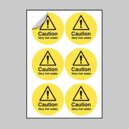 Caution - Very Hot Water Labels - 