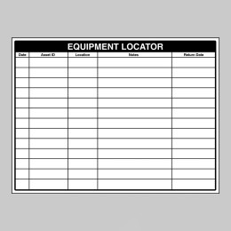 Equipment Locator - Dry Wipe Board - 