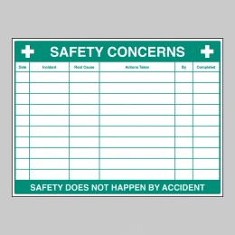 Safety Concerns - Dry Wipe Board - 