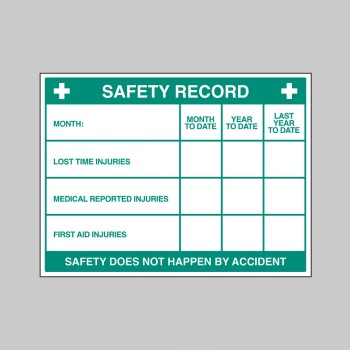 Safety Record - Dry Wipe Board - 