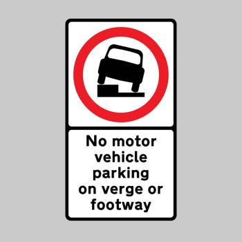 No Motor Vehicle Parking on Verge or Footway - Class RA1 and R2 - 