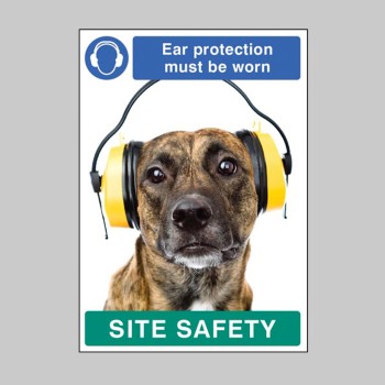 Ear Protection must be Worn - Dog - Poster - 