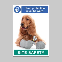 Hand Protection must be Worn - Dog - Poster - 