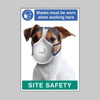 Masks must be Worn when Working Here - Dog - Poster - 