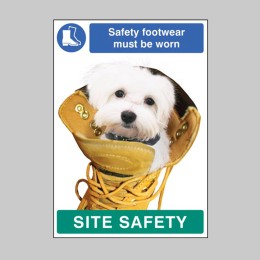 Safety Footwear must be Worn - Dog - Poster - 