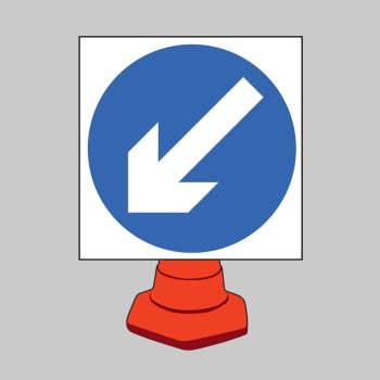 Keep Left - Cone Sign - 