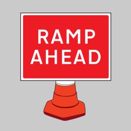 Ramp Ahead - Cone Sign - 