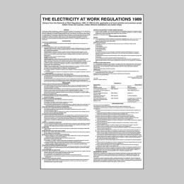 Electricity At Work Regulations 1989 - Poster - 