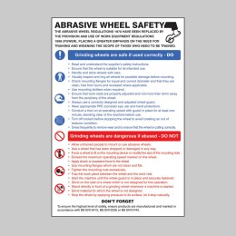 Abrasive Wheel Dangers & Precautions - Poster - 