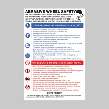 Abrasive Wheel Dangers & Precautions - Poster - 