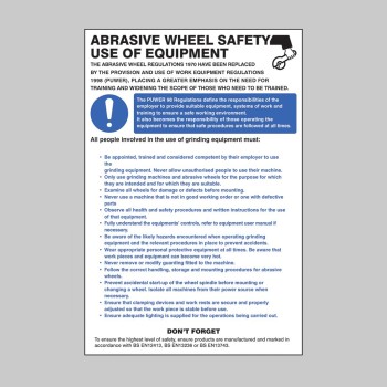 Abrasive Wheel Regulations - Poster - Abrasive Wheel Regulations - Poster -