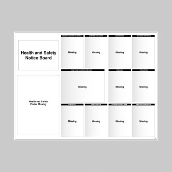 Site Notice Board with Doc Wallets (Health & Safety) - 