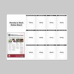 Site Notice Board with Doc Wallets (Permits to Work) - 