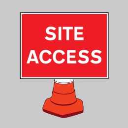 Site Access - Reflective Cone Sign - 