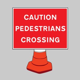 Caution - Pedestrians Crossing - Reflective Cone Sign - 