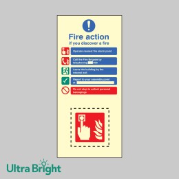 Fire Action & Call Point Set - Operate Alarm - Phone Brigade - Leave Building - 