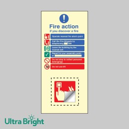 Fire Action & Call Point Set - Operate Alarm - Phone Building - Leave Building - Assembly Point - 