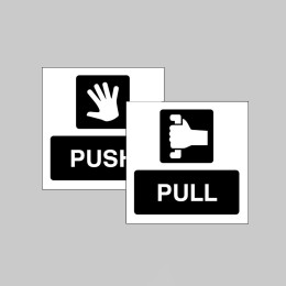 Push / Pull - Double Sided Window Sticker - 