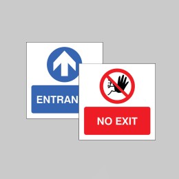 Entrance / No Exit - Double Sided Window Sticker - 