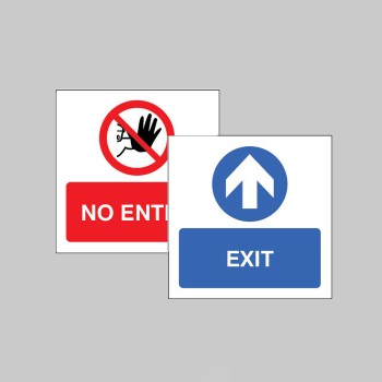Exit / No Entry - Double Sided Window Sticker - 