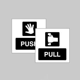 Pull / Push - Double Sided Window Sticker - 