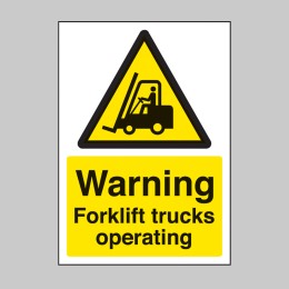 A4 Warning - Forklift Trucks Operating - 