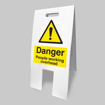 Caution - Men Working Overhead - Lightweight Self Standing Sign - Caution - Men Working Overhead - Lightweight Self Standing Sign -