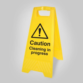 Caution - Cleaning in Progress - Self Standing Floor Sign - Caution - Cleaning in Progress - Self Standing Floor Sign -