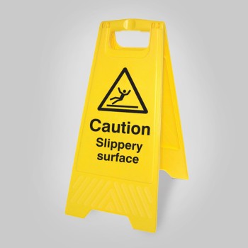 Caution - Slippery Surface - Self Standing Floor Sign - 