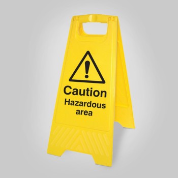 Caution - Hazardous Area - Self Standing Floor Sign - Caution - Hazardous Area - Self Standing Floor Sign -