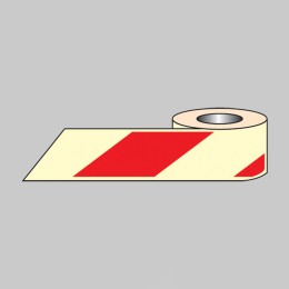Red & White Photoluminescent Tape (Glow in the Dark) - 