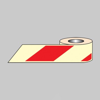 Red & White Photoluminescent Tape (Glow in the Dark) - 