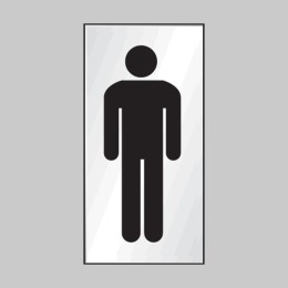 Gents Symbol - Engraved - Aluminium / Brass Effect - 