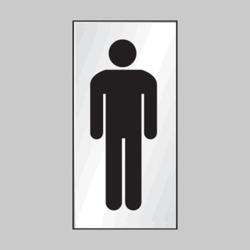 Gents Symbol - Engraved - Aluminium / Brass Effect - 