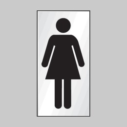 Ladies Symbol - Engraved - Aluminium / Brass Effect - 