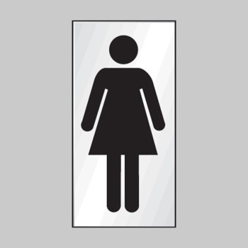 Ladies Symbol - Engraved - Aluminium / Brass Effect - 