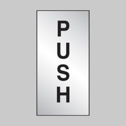 Push - Engraved - Aluminium / Brass Effect - 
