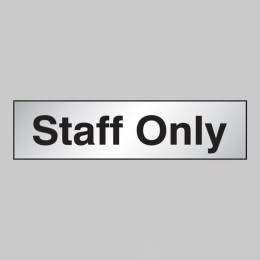 Staff Only - Engraved - Aluminium / Brass Effect - 