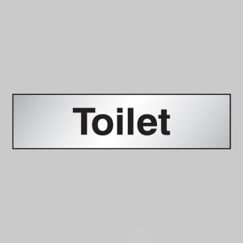 Toilet - Engraved - Aluminium / Brass Effect  - 