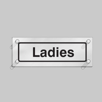 Ladies - Clear Acrylic Visual Impact Sign with Stand-off Locators - 