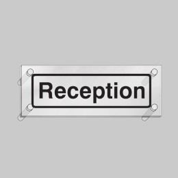 Reception - Clear Acrylic Visual Impact Sign with Stand-off Locators - 