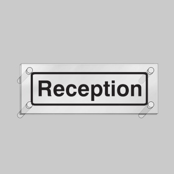 Reception - Clear Acrylic Visual Impact Sign with Stand-off Locators - 