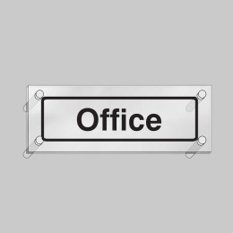 Office - Clear Acrylic Visual Impact Sign with Stand-off Locators - 
