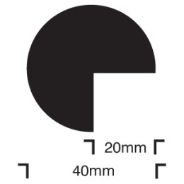 Impact Protection - Semi-circular 40 / 40 - Self Adhesive - 