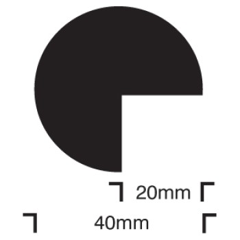 Impact Protection - Semi-circular 40 / 40 - Self Adhesive - 