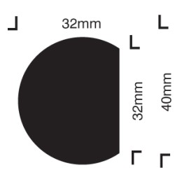 Impact Protection - Semi-circular 40 / 32 - Self Adhesive - 